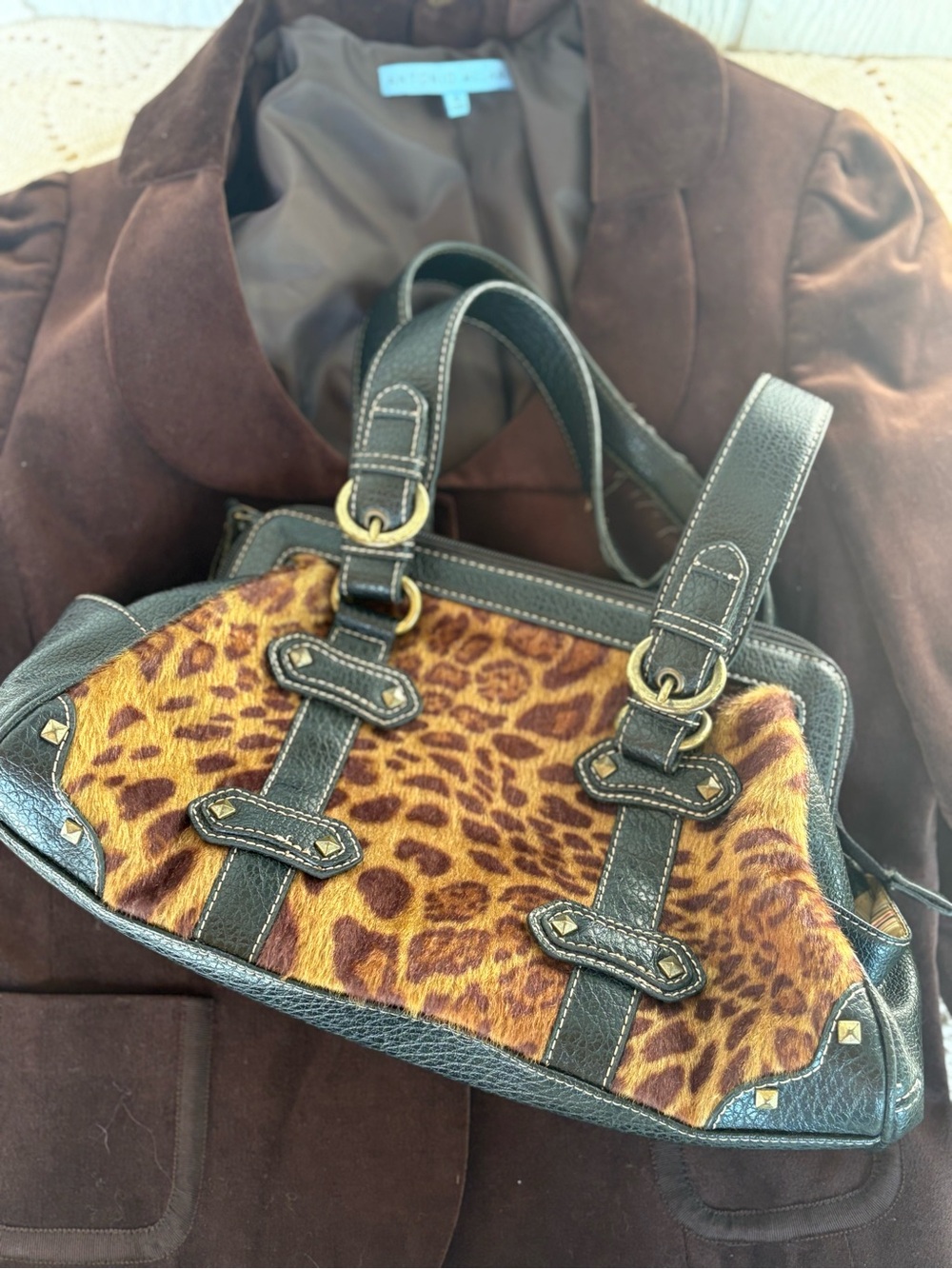 Vintage Nine West Fur shoulder bag TOO CUTE !! Inside flaws